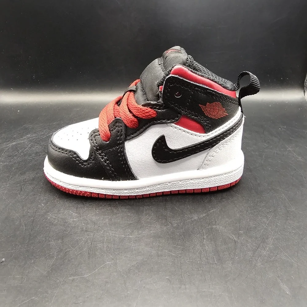 JORDAN 1 MID TODDLER WHITE / GYM‎ RED-BLACK DQ8425 106 SIZE 4C